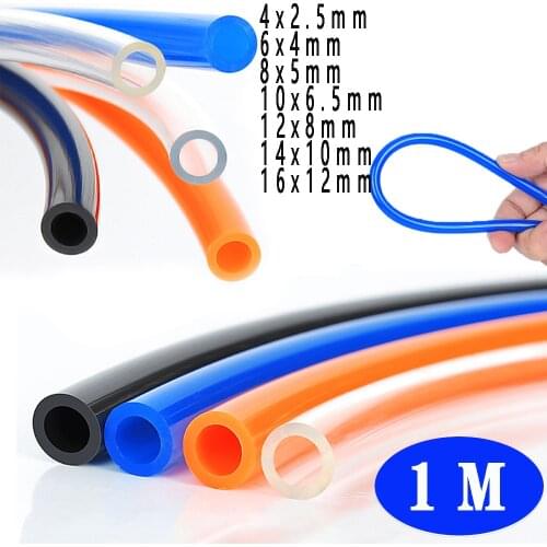 1 meter PU pipe air compressor hose air pipe pneumatic component hose OD4 * 2.5mm 6 * 4mm 8 * 5mm 10 * 6.5mm 12 * 8 14 * 10mm