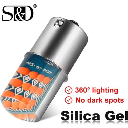 1PC 1156 BA15S P21W LED T20 7440 W21W LED Bulbs Silicone COB T25 3156 P27W Car Turn Signal Lights Brake lamp Amber White Red