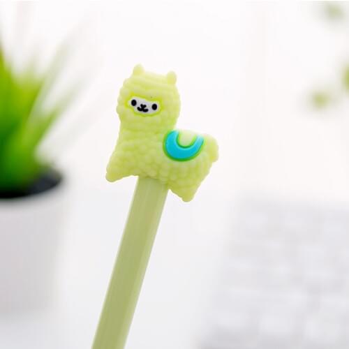 1 Pcs Korean Cute Cartoon Creative Alpaca Neutral Pen Students Write Office Stationery Black Pen Signature Pen Material Escolar