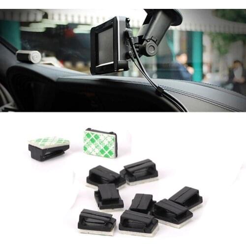 10Pcs Car Self-adhesive Wires Fixed Clips Data Cord Tie Cable Mount