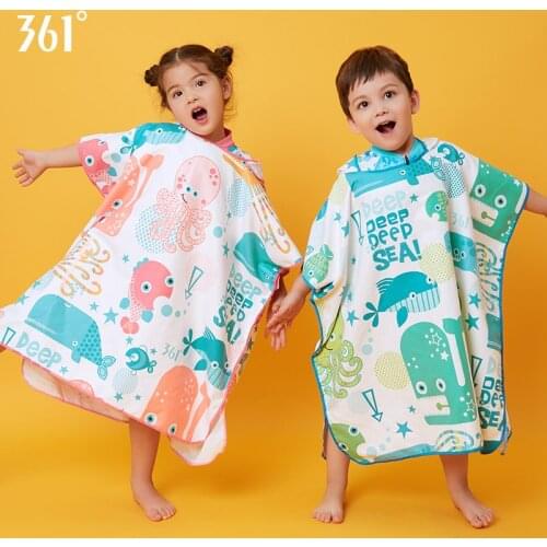 361 Kids SwimTowel Quick Dry Microfiber Towel for Swimming Children Bathrobe Ultra Absorbent Soft Hooded Towels for Girls Boys