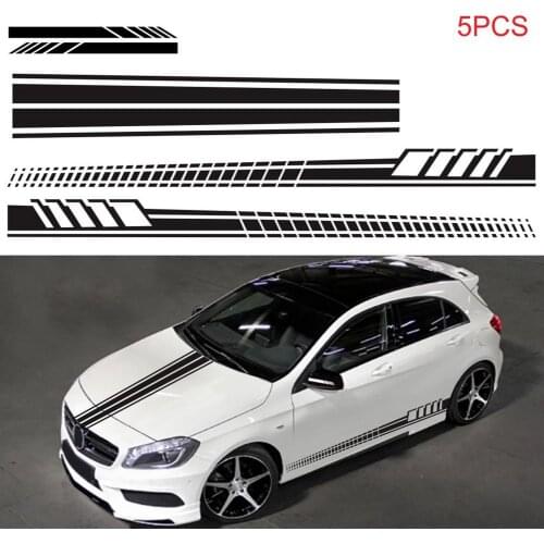 5Pcs Auto Door Side Striped Car Stickers Graphic Decal Vinyl Multiple Functions Waterproof DIY Decals Cars Tuning Accessories