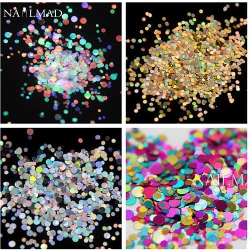 50 grams Round Sequins Laser Nail Glitter Round Mixed Sequins Sparkles for DIY nail polish Nail Art Decoration