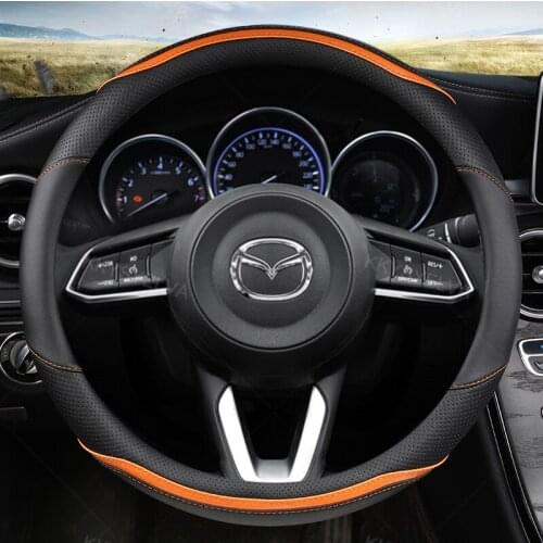 Car Steering-wheels Cover 37 38cm 15" for Mazda6 Atenza Demio Axela/Mazda3 8 CX-3 CX-4 CX-5 CX-8 CX-9 BT-50 Mazda5 MPV Premacy
