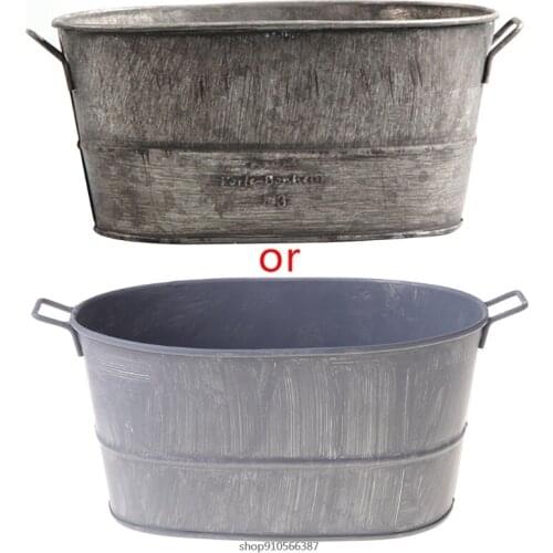 FreeShip Flower Garden Iron Vase Succulent Plant Container Balcony Decor Retro Bucket Metal Succulent Plant Container Wholesales