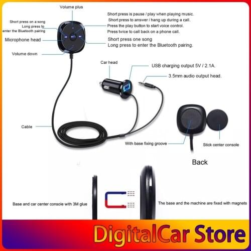 USB2.0 Bluetooth Wireless Car Adapter Kit Hands-free Talking Car Audio Receiver Built-In Mic Music Controller Stereo Sound