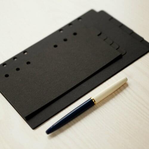 A5 A6 loose-leaf notebook paper index paper loose-leaf cardboard planner all black index filler papers