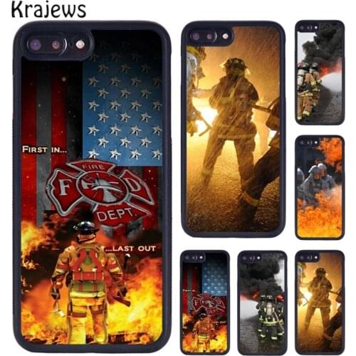 Krajews Firefighter Fire Fireman Phone Case For iPhone X XR XS 11 12 Pro MAX 5 6 6S 7 8 Plus Samsung Galaxy S5 S6 S7 S8 S9 S10