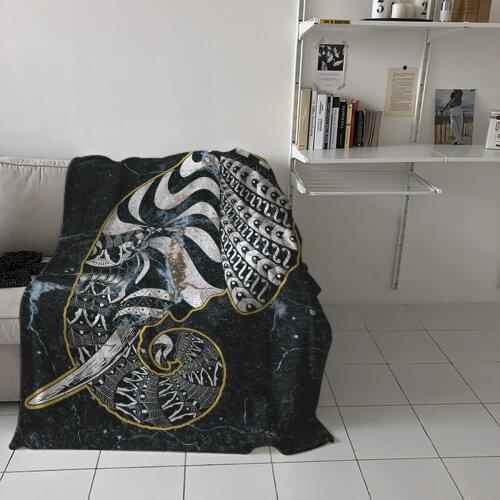 Elephant Marble Geometry Home Blanket High Quality Bedroom Living Room Sofa Blanket Lounge Hotel Travel Portable Soft Blanket
