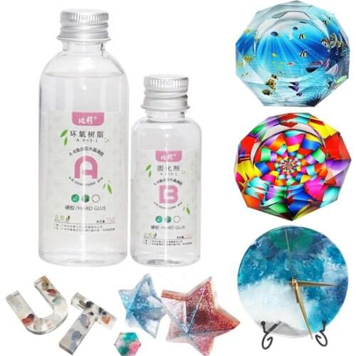 1 Set Clear Resin Epoxy High Adhesive 3:1 AB Crystal Glue Resin Jewelry Making