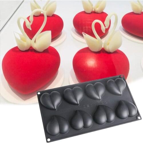Baking Mold 8 Holes Loving Heart Pattern Cake Mold Patisserie Silicone Mold Chocolate Mould Kitchen Supplies Dropshipping