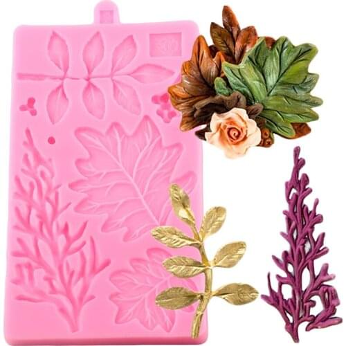 DIY Leaves Lace Cake Border Silicone Mold Flower Chocolate Gumpaste Molds Fondant Cake Decorating Tools Kitchen Accessories