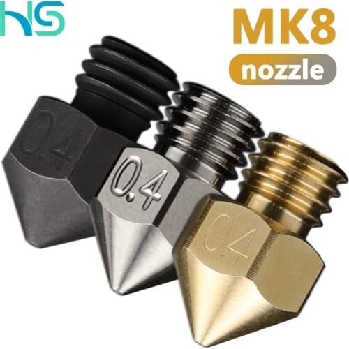 Haldis 3D High Quality MK8 Nozzle for 3D Printers parts 1.75mm Filament Cr10 heat block Ender3 V2 Hotend Nozzle M6 Thread