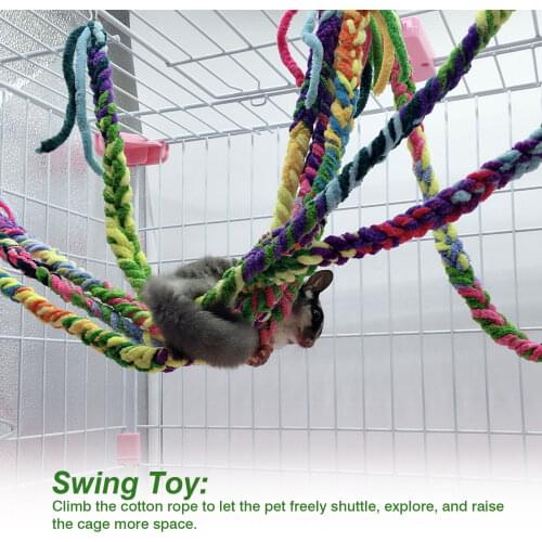 Hamster Drawbridge Bird Toy Suspension Bridge Rope Climbing Fun Parrot Bird Bite Toy Swing Cage Chew Toy Acrylic