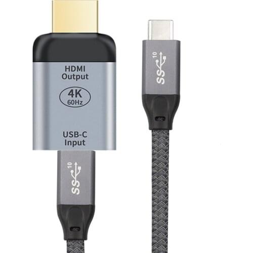 Jimier 10Gbps 100W Cable Ultra HD USB-C Type C Female Source to HDMI Sink HDTV Adapter 4K 60hz 1080p for Tablet & Phone & Laptop