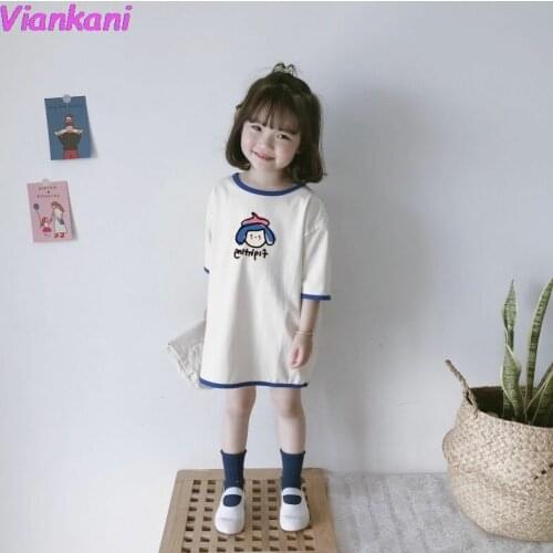 Cultiseed Baby Girls Summer Cute Cartton Print Short Sleeve T-Shirts Dress 2021 New Kids Holiday Beach Casual Straight Gowns