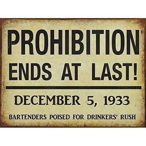 Maiyuan - metal wall sign (8.0 x 12.0 in, 8.0 x 12.0 in), text design "prohibition ends at last warning