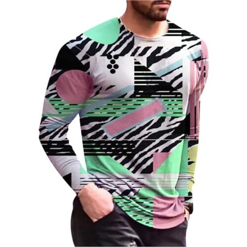 New 3d Print Men T-shirt Long Sleeve Fashion Autumn Slim Tops Casual O Neck Pullovers Muscle Mens Clothing Plus Size S-3xl