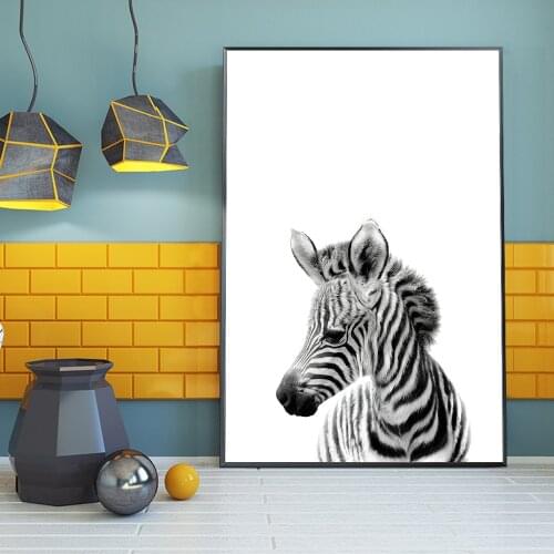 Nordic Zebra Baby Painting Black and White Canvas Prints Art Wall Decor Animal Picture for Living Kid Room Home Decoration