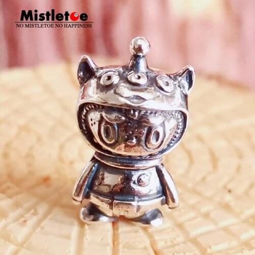 Mistletoe 925 Sterling Silver Labubu Charm Bead European Jewelry
