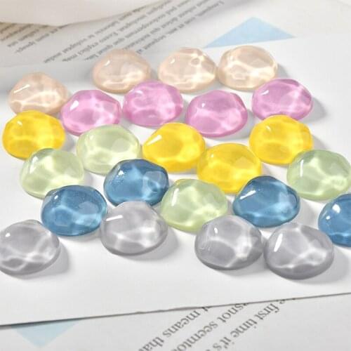Wholesale 100pcs/Lot 20MM Flatback Round Transparent Style Resin Plastic Cabochons Ornament Accessories Beading Material
