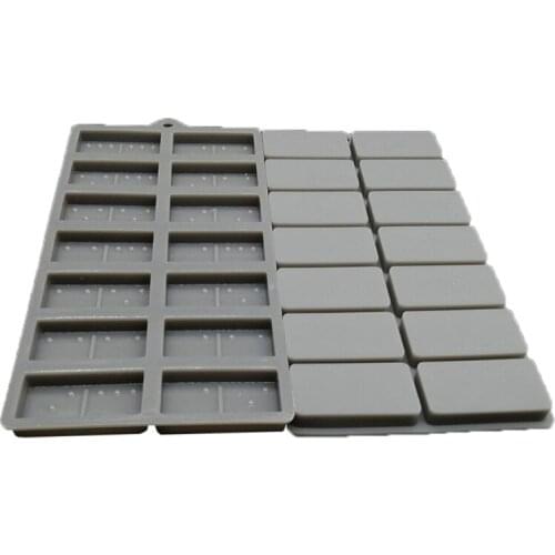 Resin Molds Domino Silicone Domino Game Molds 28 Cavities Personalized Dominoes Chocolate Candy Baking Fondant DIY Molds X4YA