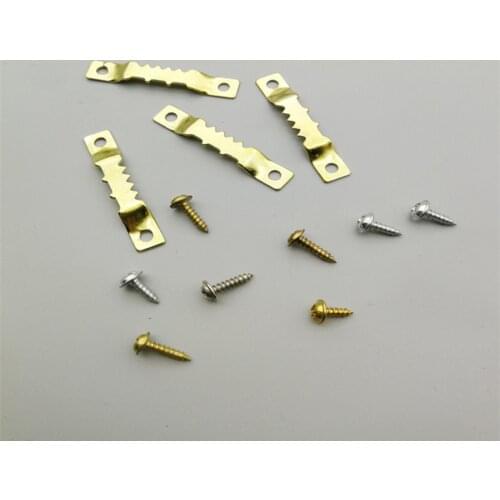 Durable 100Pcs Sawtooth Picture Hangers Double Hole with Screws Frame Hanging Hardware Save Space Wall Oil Painting Hanger Tools