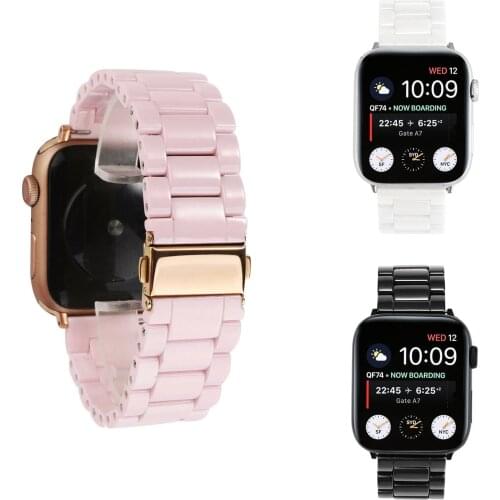 Ceramic Link Watchband for Apple Watch Band 42/44mm 38/40mm Smart Watch Strap Bracelet Ceramic Wristband iWatch series 5 4 3 2 1