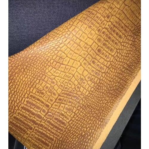 Synthetic PU imitate coke alligator artificial leather fabric raw material sale by yard