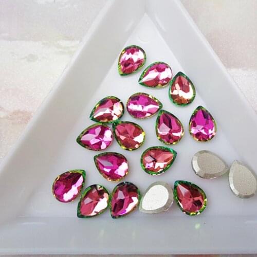 Glass Crystals Nail-Diy- Decorations Rhinestones Flatback 6x8mm Fashion Drop 3D for Use DIY Nail Art Stone Fabric Garment Rhines