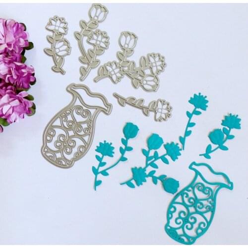 Metal flowers vase Cutting Dies Stencils for DIY Scrapbooking photo album Decorative Embossing DIY Paper Cards