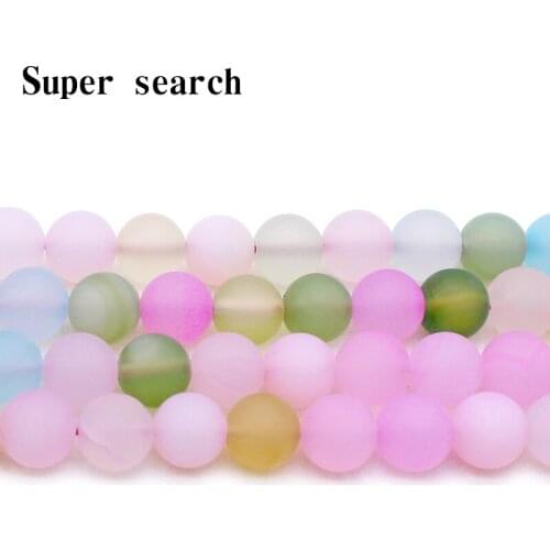 Dull Polish Matte Mixed Color Agates Stone Round Loose Beads For Jewelry Making DIY Bracelet 15" Inches 6 8 10 12mm