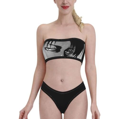 Japanese Anime Kawaii Beach Wear Titan Attack (14) Bandeaukini 2021 Swimming Suit Bikinis for Women young Girls