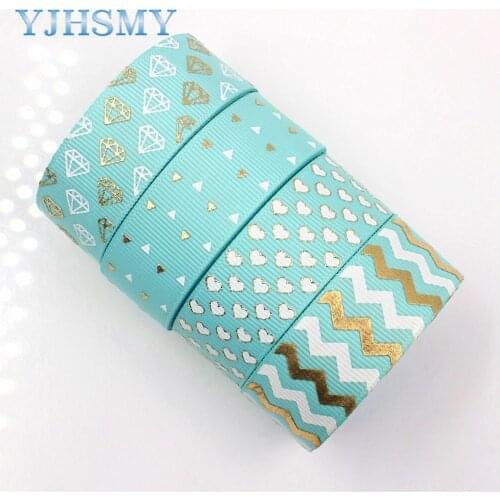 YJHSMYG D-171024-587,22 mm 5 Yards Bronzing Ribbons Thermal transfer Printed grosgrain,Wedding Accessories,DIY handmade material