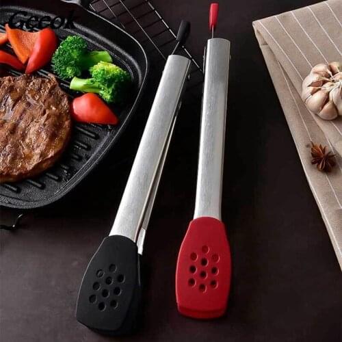 1PCS Silicone Barbecue Grilling Tongs For Bread Salad Serving Food Clips BBQ Utensils Kitchen Cooking Tong