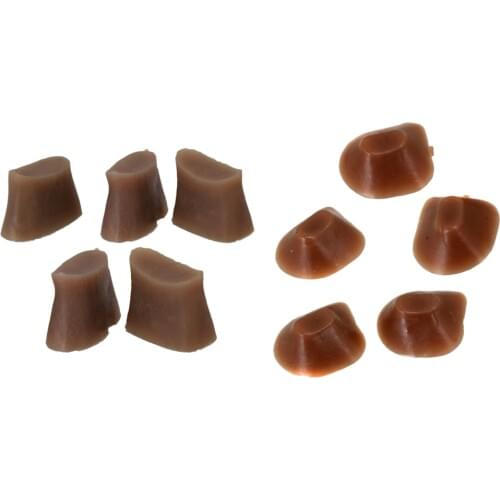 10 Pieces Silicone Flute Trill Key Bumper Corks Brown Large+Small Size