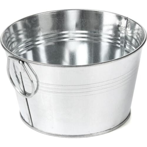 12 Large 6-inch Classic Round Metal Pail Tin Buckets Party Favor, Green Planter, Kitchen Storage, Office Desk Organizer