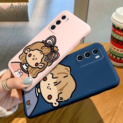 ASINA Liquid Silicone Case For Huawei P40 P30 P20 P Smart 2019 Z Cover Cartoon Bumper Girl Couple Cases For Nova3 3i Coque Capas
