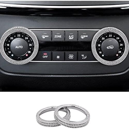 Car Bling Climate Control AC Button Crystal Accessory Interior Knob Cover for Mercedes Benz