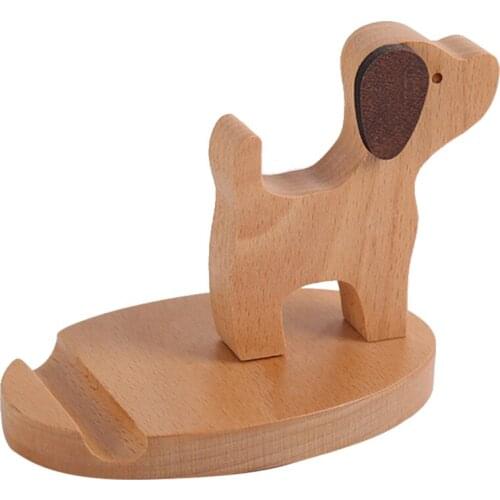 Wooden Cell Phone Stand Innovative Cartoon Animal Shape Desktop Phone Stand Holder JR Deals