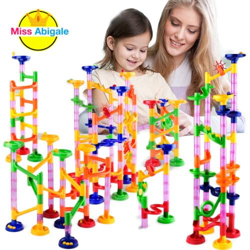 DIY Track Pipe Building Blocks For Children Ball Circuit Marble Race Run Maze Balls Educational Toys Gift Duploe Blocks