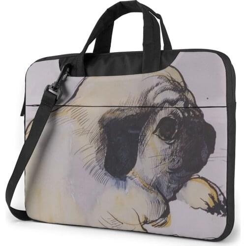 Pug Laptop Bag Case Business Messenger Computer Bag Shockproof Vintage Laptop Pouch