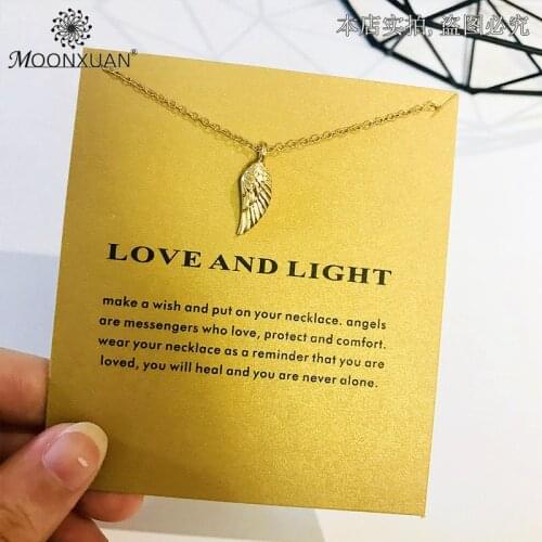 Dogeared Half Angel Wing Statement Gold Chain Pendant Necklace Choker Jewelry Kolye Women Collares Colar Collier Ketting Collar