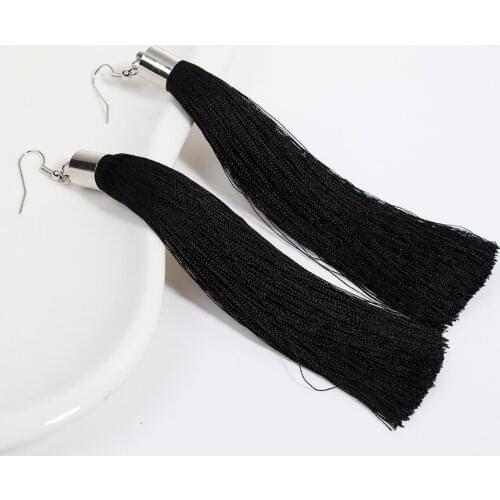 DoreenBeads New Hot Bohemia Long Tassel Earrings for Women European Exaggerated Boho Vintage Drop Earrings 8 Colors, 1 Pair