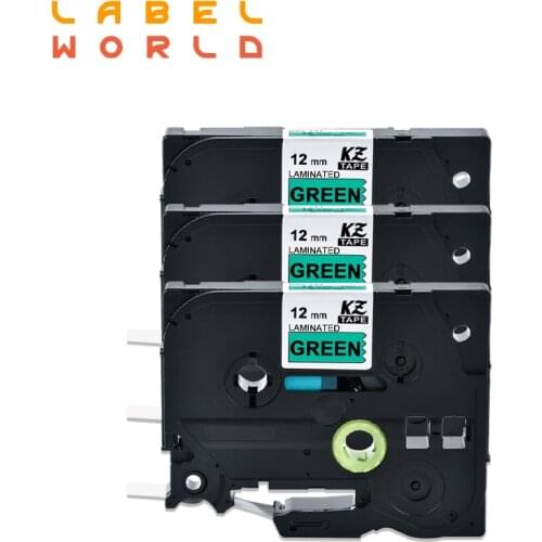 Label World TZe-731 label tape Black on green tape Compatible for brother P-TOUCH label printer 12mm ribbon TAPES