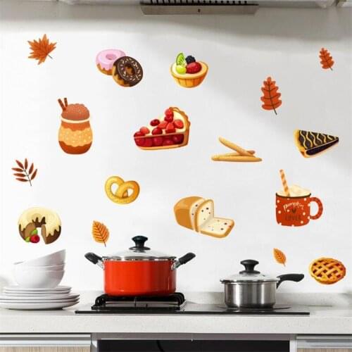 Bread Cake Dessert Kitchen Wall Sticker Shop Wall Home fridge Decoration Sticker