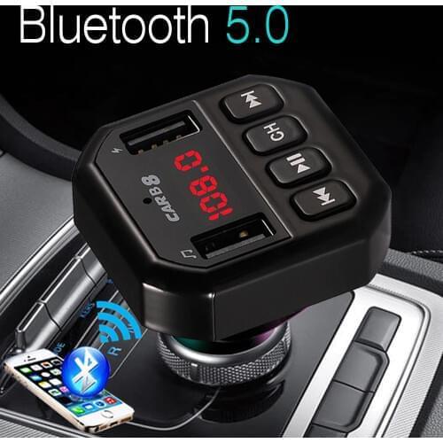 JINSERTA car mp3 music player Bluetooth 5.0 receiver FM transmitter Dual USB car charger U disk / TF card lossless music player