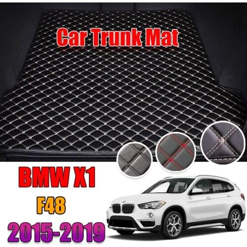 Leather Car Trunk Mat For BMW X1 F48 2015-2019 Trunk Boot Mat X1 Liner Pad BMW sDrive20i Carpet Tail Cargo Liner 2016 2017 2018