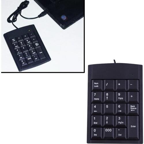 Mini USB Keyboard USB Wired Numeric Keyboard Keypad Adapter 19 Keys for Laptop PC Windows 2000 XP Vista 7 or Millennium Edition