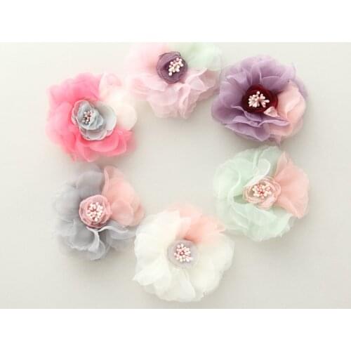 Korea Fashion Hair Clips For Children Chiffon Flower Hairpins Newborn Toddler Hair Accessories For Baby Girls Kids Headwear Hot